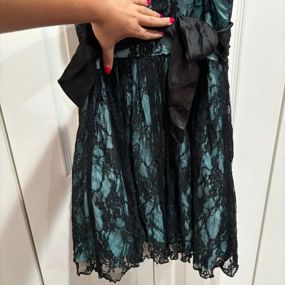 SPEECHLESS Women’s Floral Lace Adjustable Spaghetti Strap Dress - blue, size M - Picture 4 of 4